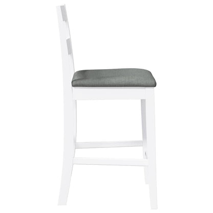 Barhocker mit Kissen 2 Stk. Weiß Massivholz Gummibaum