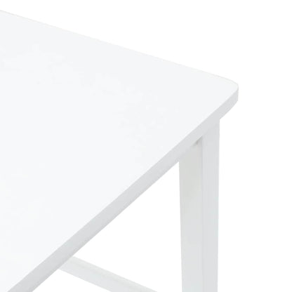 Barhocker 2 Stk. Weiß Massivholz Gummibaum