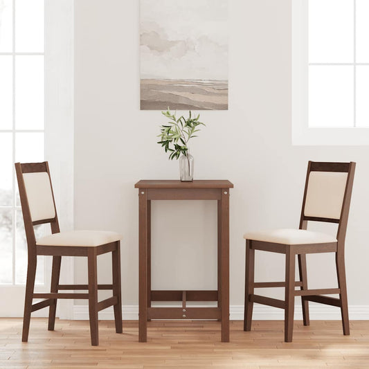 Barhocker mit Kissen 2 Stk. Braun Massivholz Gummibaum