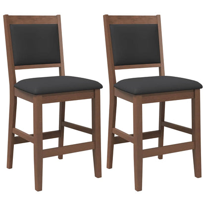 Barhocker mit Kissen 2 Stk. Braun Massivholz Gummibaum