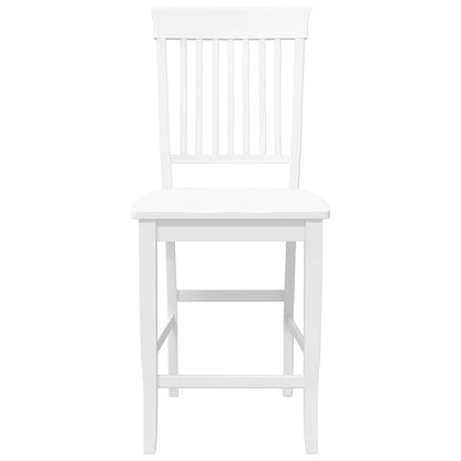 Barhocker 2 Stk. Weiß Massivholz Gummibaum