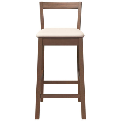 Barhocker mit Kissen 2 Stk. Braun Massivholz Gummibaum
