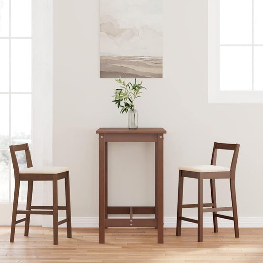 Barhocker mit Kissen 2 Stk. Braun Massivholz Gummibaum