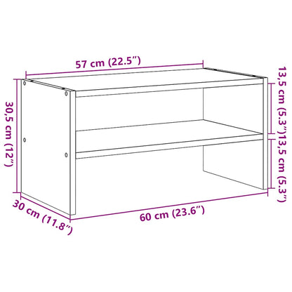 Schuhregal Stapelbar Schwarze Eiche 60x30x30,5 cm