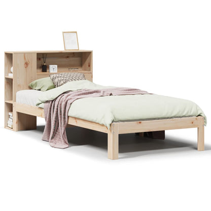 Massivholzbett mit Regal ohne Matratze 90x190 cm Kiefer
