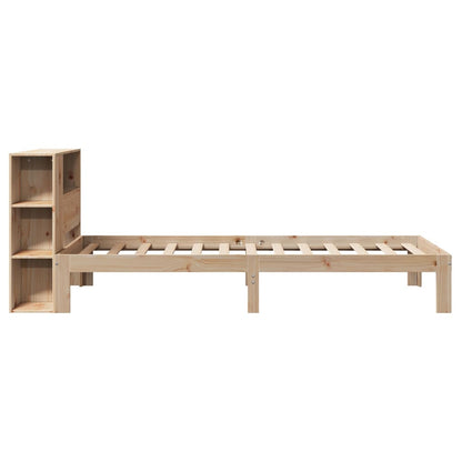 Massivholzbett mit Regal ohne Matratze 90x190 cm Kiefer