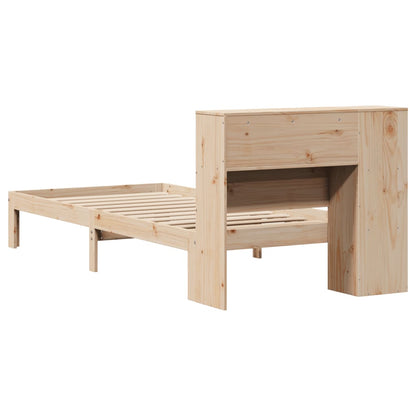 Massivholzbett mit Regal ohne Matratze 90x190 cm Kiefer