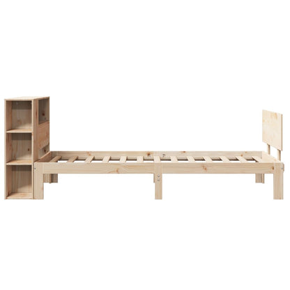Bücherregalbett ohne Matratze 75x190 cm Massivholz Kiefer