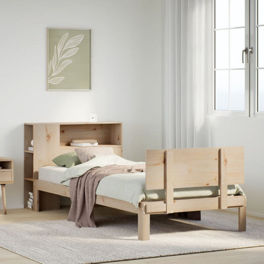 Bücherregalbett ohne Matratze 75x190 cm Massivholz Kiefer