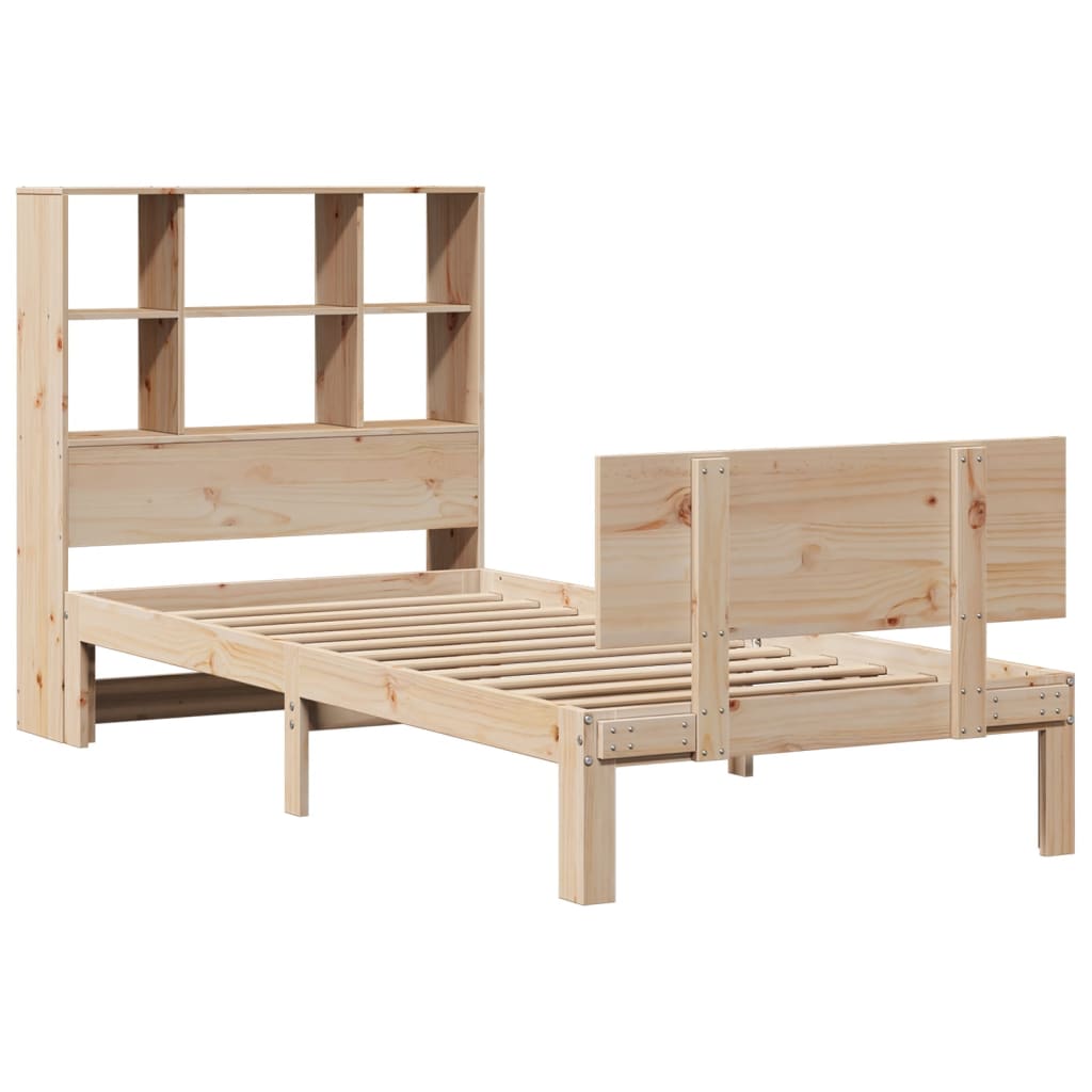Massivholzbett mit Regal ohne Matratze 90x200 cm Kiefer
