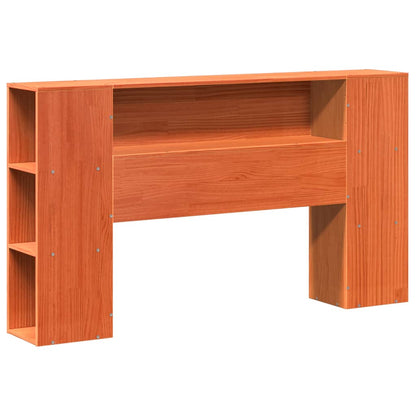 Massivholzbett mit Regal ohne Matratze Wachsbraun 160x200 cm