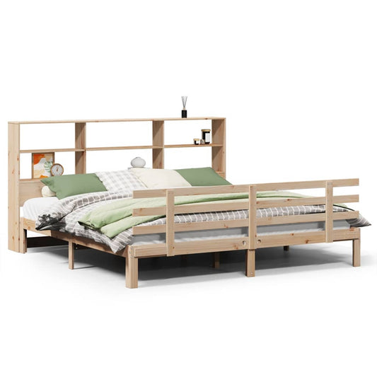 Massivholzbett mit Regal ohne Matratze 180x200 cm Kiefer