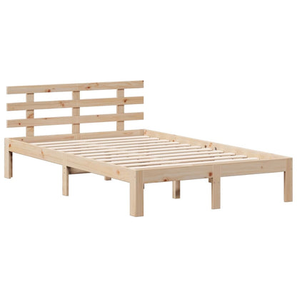 Massivholzbett mit Regal ohne Matratze 135x190 cm Kiefer