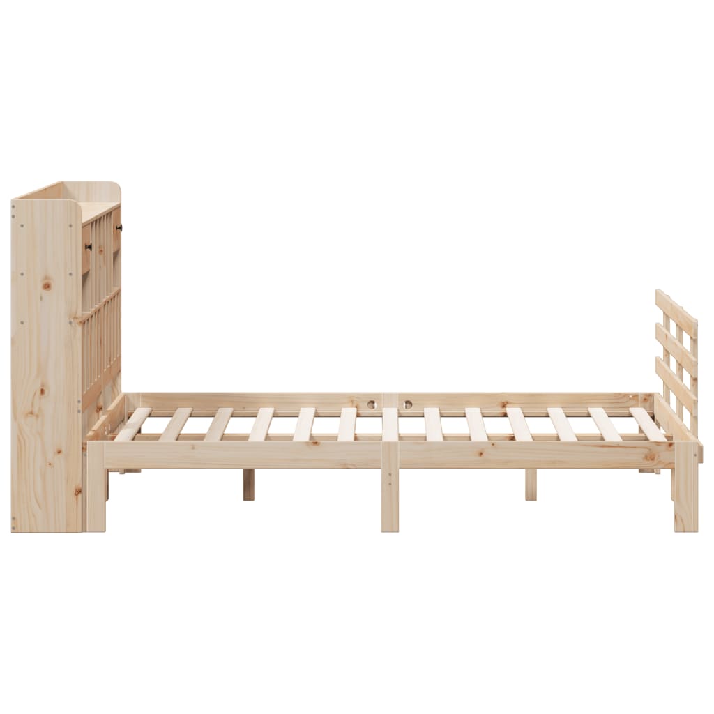 Massivholzbett mit Regal ohne Matratze 150x200 cm Kiefer