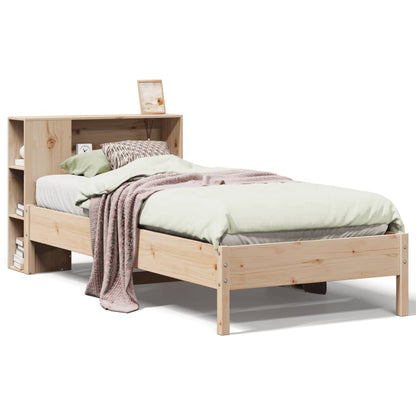 Massivholzbett mit Regal ohne Matratze 90x200 cm Kiefer
