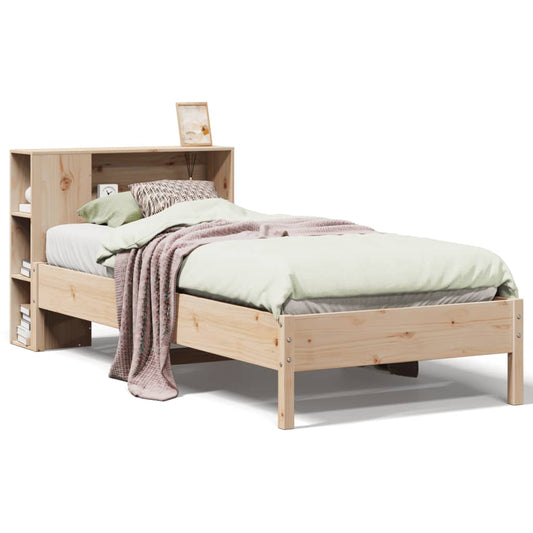 Massivholzbett mit Regal ohne Matratze 90x200 cm Kiefer