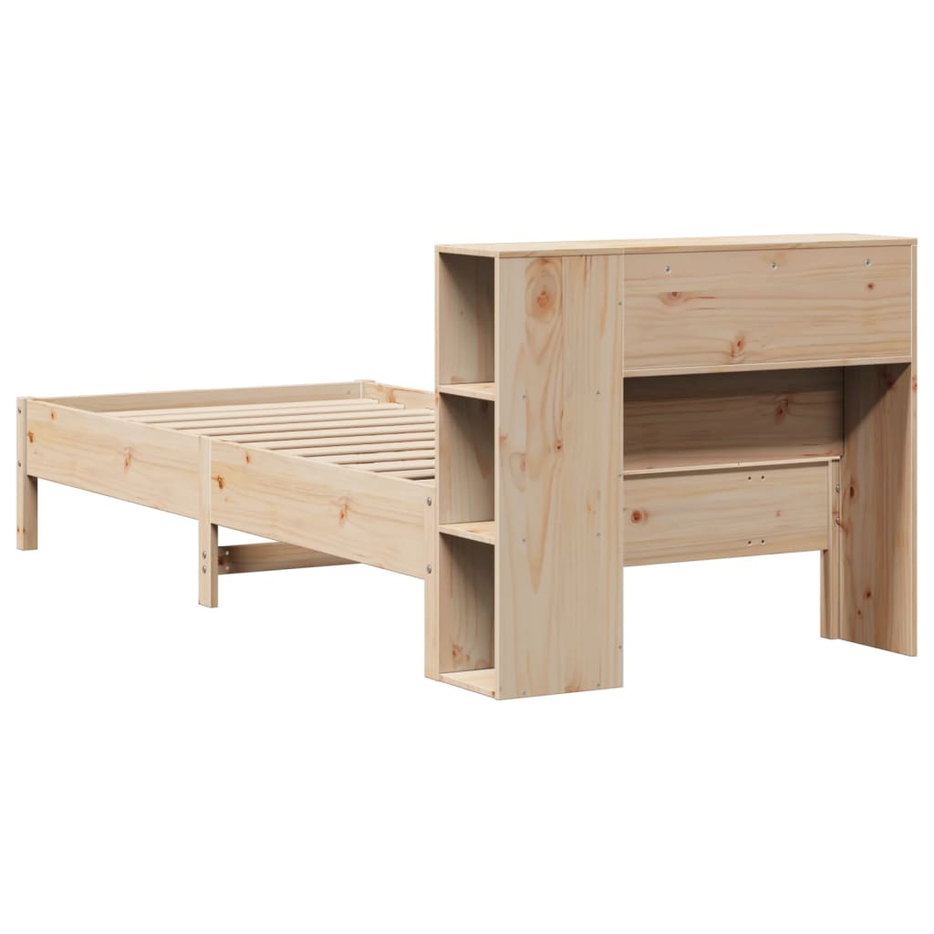 Massivholzbett mit Regal ohne Matratze 90x200 cm Kiefer