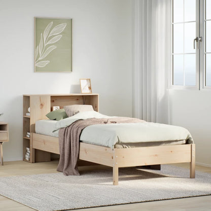 Massivholzbett mit Regal ohne Matratze 90x200 cm Kiefer