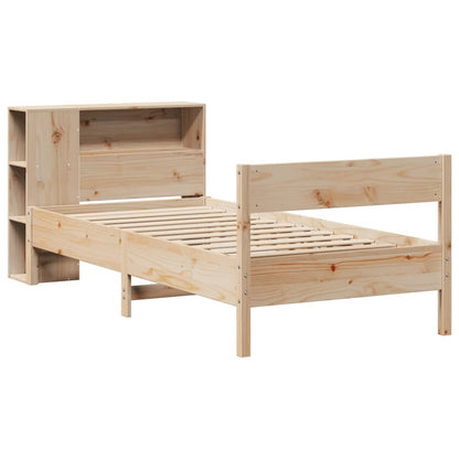 Massivholzbett mit Regal ohne Matratze 90x190 cm Kiefer