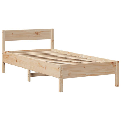 Massivholzbett mit Regal ohne Matratze 90x190 cm Kiefer