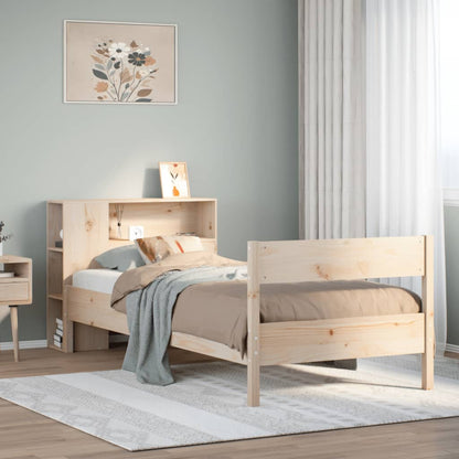 Massivholzbett mit Regal ohne Matratze 90x190 cm Kiefer