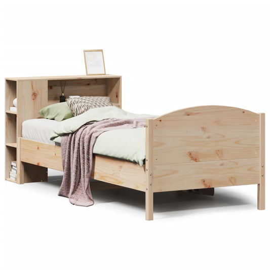 Massivholzbett mit Regal ohne Matratze 90x200 cm Kiefer