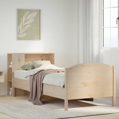 Massivholzbett mit Regal ohne Matratze 90x200 cm Kiefer