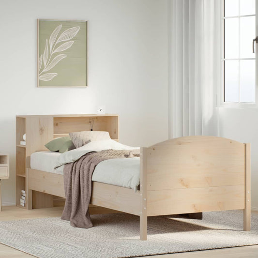 Massivholzbett mit Regal ohne Matratze 90x200 cm Kiefer