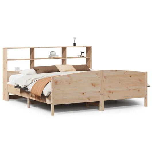 Massivholzbett mit Regal ohne Matratze 180x200 cm Kiefer