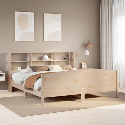 Massivholzbett mit Regal ohne Matratze 180x200 cm Kiefer