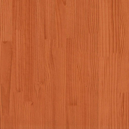 Massivholzbett mit Regal ohne Matratze Wachsbraun 75x190 cm