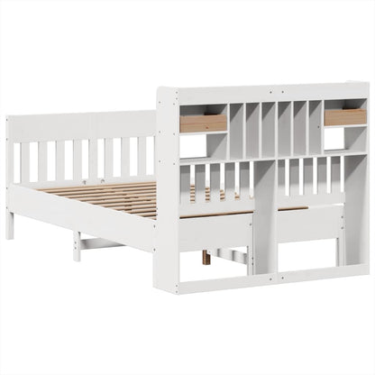 Massivholzbett ohne Matratze Weiß 135x190 cm Kiefernholz