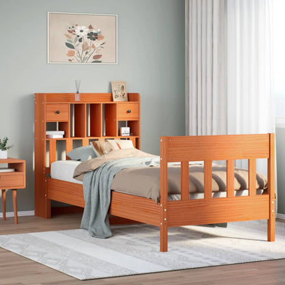 Massivholzbett ohne Matratze Wachsbraun 75x190 cm Kiefernholz