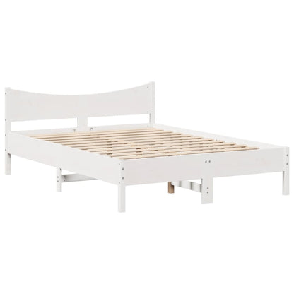 Massivholzbett ohne Matratze Weiß 160x200 Kiefernholz