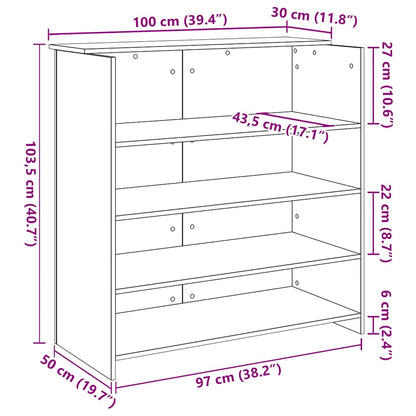 Empfangstheke Sonoma-Eiche 100x50x103,5 cm Holzwerkstoff
