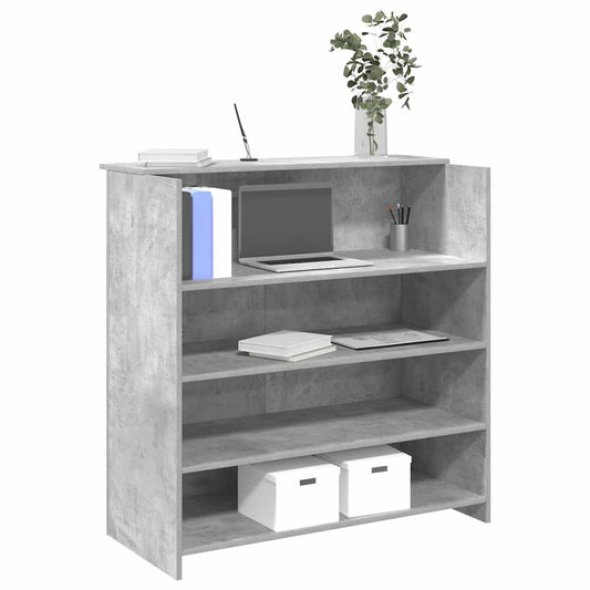 Empfangstheke Betongrau 100x50x103,5 cm Holzwerkstoff