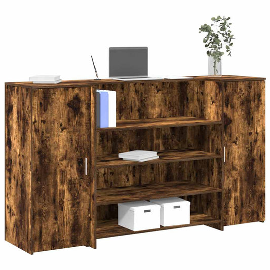 Empfangstheke Räuchereiche 180x50x103,5 cm Holzwerkstoff
