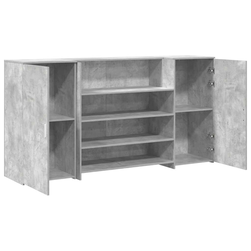 Empfangstheke Betongrau 200x50x103,5 cm Holzwerkstoff