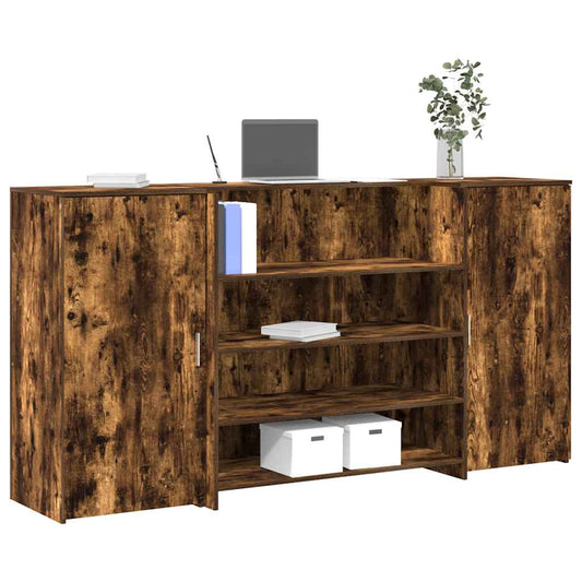 Empfangstheke Räuchereiche 200x50x103,5 cm Holzwerkstoff