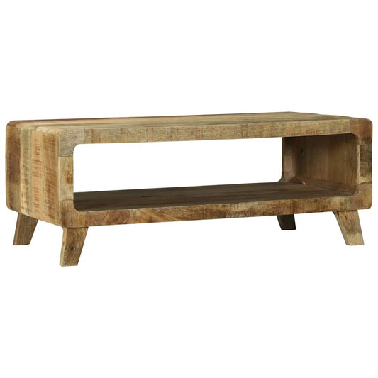 Couchtisch Braun 90 x 50 x 35 cm Raues Mango-Massivholz