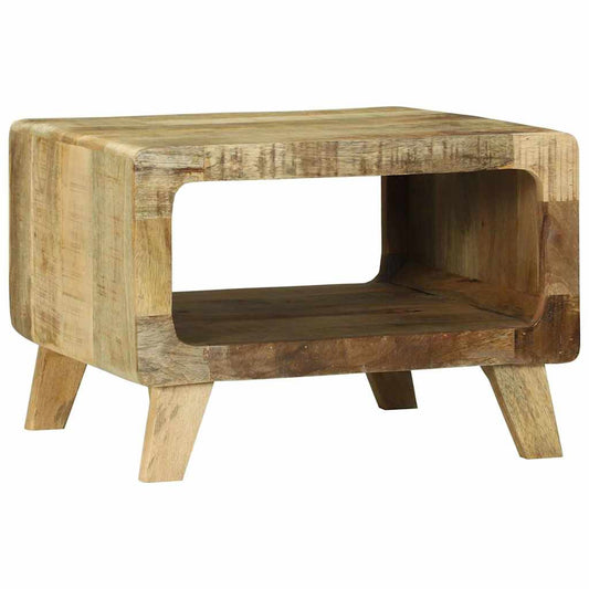 Couchtisch Braun 50 x 50 x 35 cm Raues Mango-Massivholz