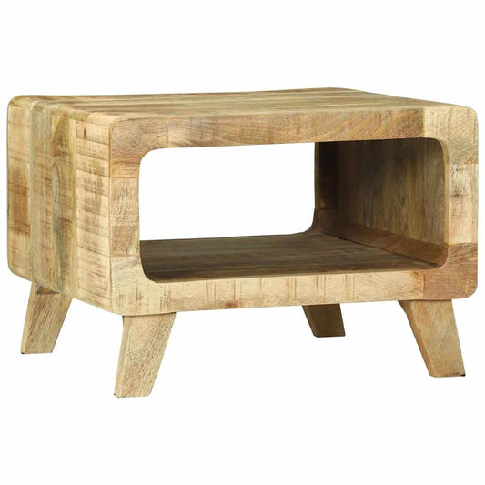 Couchtisch Braun 50 x 50 x 35 cm Raues Mango-Massivholz