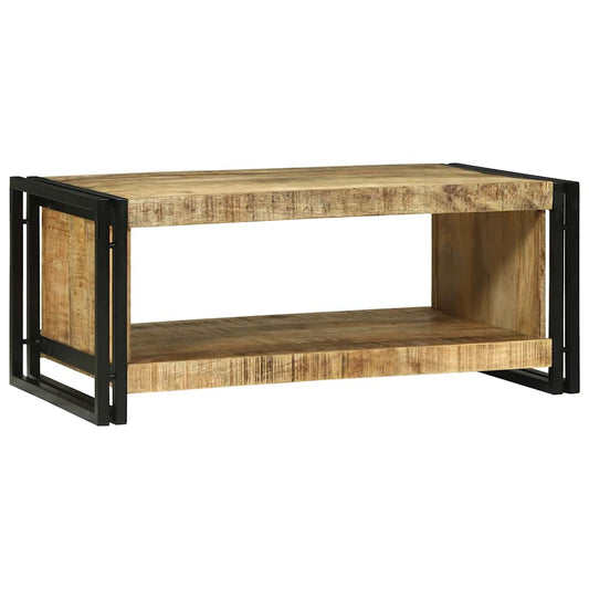 Couchtisch Braun 90 x 50 x 38 cm Raues Mango-Massivholz