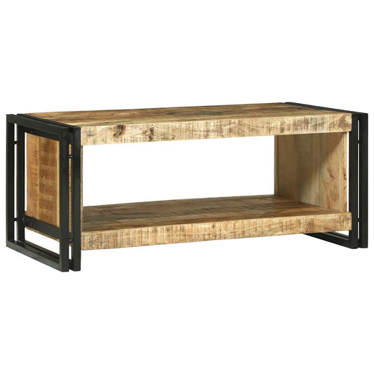 Couchtisch Braun 90 x 50 x 38 cm Raues Mango-Massivholz