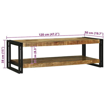 Couchtisch Braun 120 x 50 x 38 cm massives Mangoholz