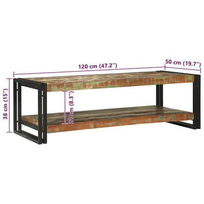 Couchtisch Mehrfarbig 120 x 50 x 38 cm recyceltes Massivholz