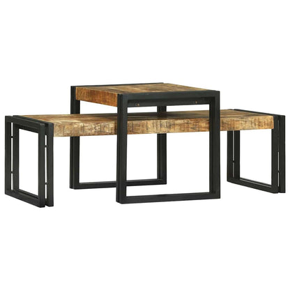 Couchtisch 2 pcs Braun 48 x 40 x 40 cm massives Mangoholz