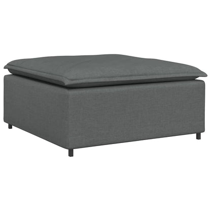 Modulares Sofa mit Fußhocker und Kissen Dunkelgrau