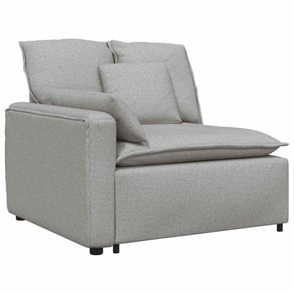 Modulares Sofa mit Fußhocker und Kissen Wolkengrau