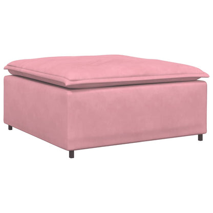 Modulares Sofa mit Fußhocker und Kissen Rosa